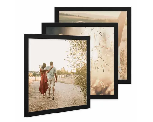 PHOTOLINI Bilderrahmen 3er Set breite Rahmen, extra Zubehör, (3er Set), im modernen Stil für Ihre stilvolle Wanddekoration