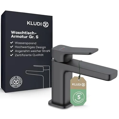 KLUDI-X3 Waschtischarmatur mit Push-Open Ablaufgarnitur von Kludi