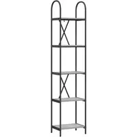 vidaXL Regal Grau Sonoma 40 x 30 x 183 cm - Modernes Bücherregal aus robustem Holzwerkstoff mit elegantem Design, ideal für Wohnzimmer und vielseitig einsetzbar. Bietet reichlich Stauraum für Bücher und Deko.