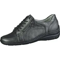 Waldläufer Hania komfortable Damen Metallicleder Sneakers in schiefer, Extra-Weite H, für lose Einlagen geeignet - Braun - 37,5