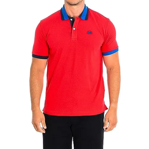 La Martina TMP008-PK001 Herren-Poloshirt, kurzärmelig, rot, S