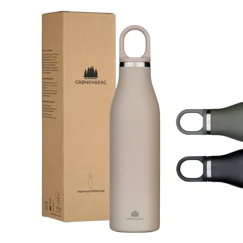 Produktbild Groenenberg Edelstahl Trinkflasche 500ml/750ml – 100% Auslaufsicher & Isoliert