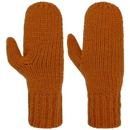 Seeberger Fäustlinge mit Fleecefutter Fausthandschuhe Damenhandschuhe Strickhandschuhe Damen - Futter, Futter Winter Herbst-Winter - One Size orange