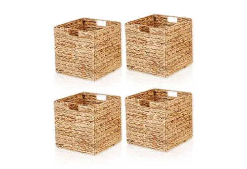 Lycce Regalkorb Kallax Einsatz Aufbewahrungskorb Quader Wasserhyazinthe natur 4er Set (4 St)