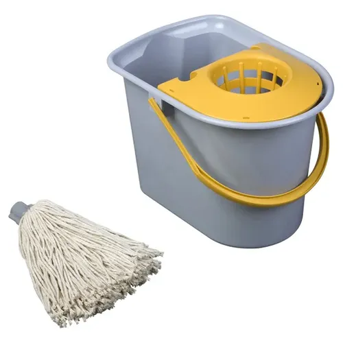 Putzeimer Vermop Mini Aquva mit Mop-Presse 15 L stabiler Putzeimer aus Kunststoff mit Presse und Mop 19363