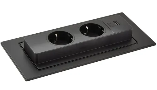 livingpoint24 Küchenrollenhalter Evoline BackFlip 2-Wege Küchensteckdose mit USB-C - Praktische 2-Wege Küchensteckdose mit USB-C, ideal für moderne Küchen. Kompakt und platzsparend, sorgt für Ordnung und schnelle Ladeoptionen.