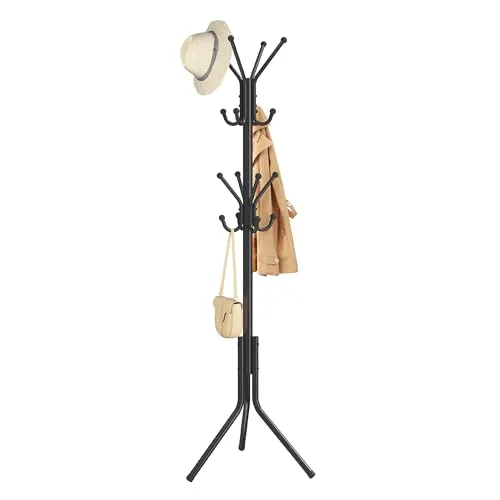 SONGMICS Kleiderständer, Garderobenständer, Höhe 175 cm, 16 Haken