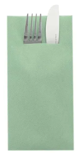 Sovie HORECA Besteckserviette in EUKALYPTUS aus Linclass Airlaid, 40 x 40cm, 1/8 Falz, 75 Stück, Hochwertig Praktisch Hygienisch für Gastronomie Catering Hochzeit Party Event