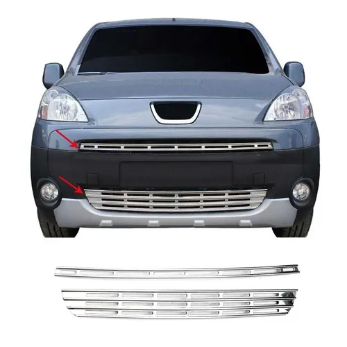 Kühlergrill Leisten für Peugeot Partner Tepee 2008-2015 - Lufthutzen & Lüftungsschlitze, selbstklebend und aus hochwertigem Stahl, verleiht Ihrem Peugeot Partner Tepee einen sportlichen Look mit Chrom-Oberfläche.
