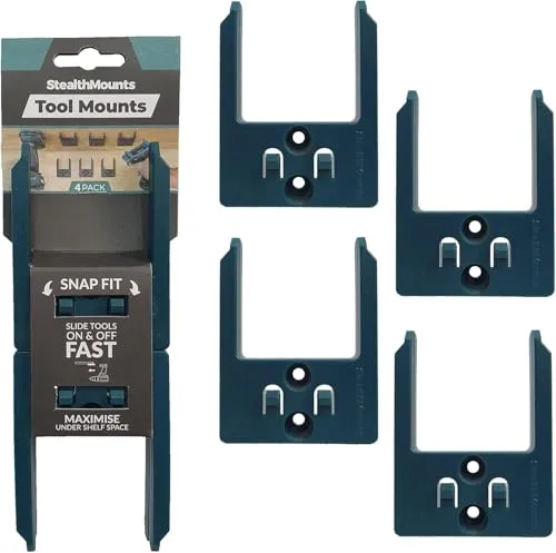 StealthMounts Werkzeughalter für Makita 40v XGT | Kabellose Werkzeughalterung für Makita 40v XGT Elektrowerkzeuge | 4er Pack | Blau Werkzeug Organizer für Makita 40v XGT
