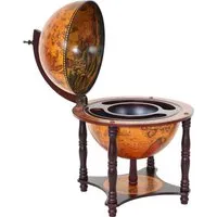 Globusbar MCW-D85 - Tischbar Minibar Weinregal - Elegante Globusbar aus Eukalyptusholz, MVG-zertifiziert und ideal für stilvolle Getränkepräsentation in Ihrem Zuhause.