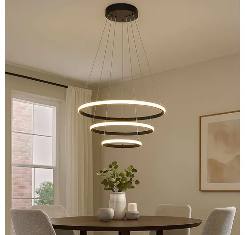 GLOBO LIGHTING LED Pendelleuchte, LED-Leuchtmittel fest verbaut, Warmweiß, Hängelampe Esstischleuchte Pendellampe höhenverstellbar schwarz LED