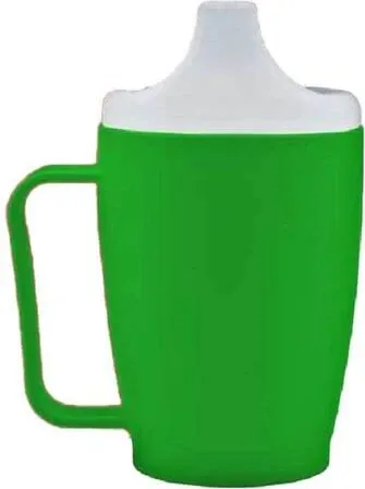 EINNEHMEBECHER mit Griff und 2 Deckeln, 4+12mm grün - Ess- & Küchenhilfen: Praktischer Einnehmbecher mit ergonomischem Griff und zwei Deckeln für vielseitige Nutzung, ideal für Menschen mit eingeschränkter Mobilität.