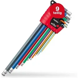 Wiha MagicRing Innen-Sechskant Winkelschraubendreher-Set 1.5 mm - 6 mm - Handwerkzeug mit Kugelkopf für einfachen Zugang zu Schrauben und Arbeiten in Winkeln bis 25°. Effiziente Handhabung dank ErgoStar-Halter für schnellen Zugriff und Ordnung.