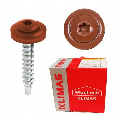 Klimas WDD Trapezblechschrauben 4,8x35mm, 250 St. - Selbstbohrende Spenglerschrauben für die sichere Befestigung von Blech auf Holz. Hohe Korrosionsbeständigkeit und einfache Montage ohne Vorbohren. Ideal für Dach- und Fassadenkonstruktionen.