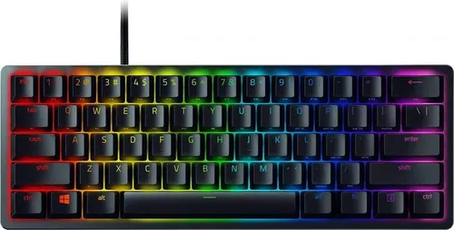 Razer Huntsman Mini (Red Switch) - Kompakte 60% Gaming Tastatur - Tastaturen mit optischen Switches für blitzschnelle Reaktionszeiten und Doubleshot-PBT-Tastenkappen für extreme Haltbarkeit. Ideal für minimalistische Gaming-Setups und unterwegs.