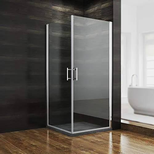 90x90x195 cm Duschkabine Rahmenlos Nische Schwingtür Duschabtrennung Echtglas (6mm ESG)