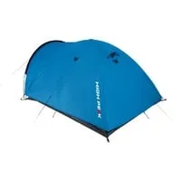 High Peak Kuppelzelt Narvik 2 Personen - Blau/Grau - Campingzelt für 2 Personen, mit wettergeschütztem Eingang und Stauraum, ideal für Outdoor-Abenteuer.