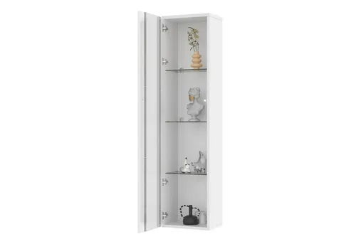 i@home Glasvitrine Standvitrine, weiß /schwarz (Packung set) mit Glastrennwand,LED-Farbwechsellicht und Fernbedienung,40*29*170