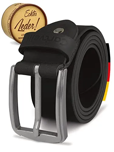 Cartvelli Herren Ledergürtel Schwarz 120cm in schwarz von Cartvelli