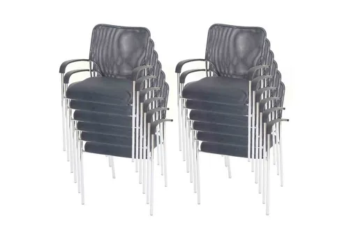 Besucherstuhl Tucson 12er-Set, stapelbar und komfortabel in grau von MCW