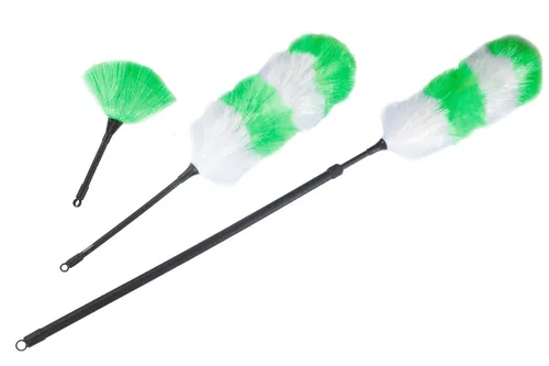 Maximex Staubwedel Set Grün 3-teilig, effiziente Staubbeseitigung, immer der richtige Wedel, 3 verschiedene Größen, Maße (L): 26 cm mini, 56 cm mittel, 96 - 110 cm ausziehbar