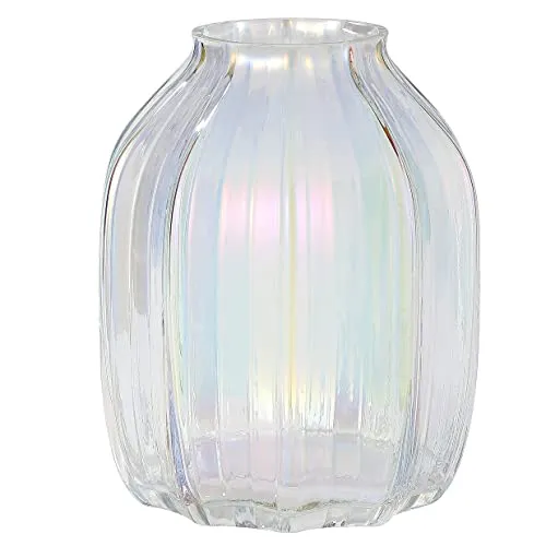 Große farbige Moderne Glasvase, glasklare Glasvase, 20 cm, für dekorative Heimbüro, Tafelaufsätze, Blumendekoration (farbig 20 cm)