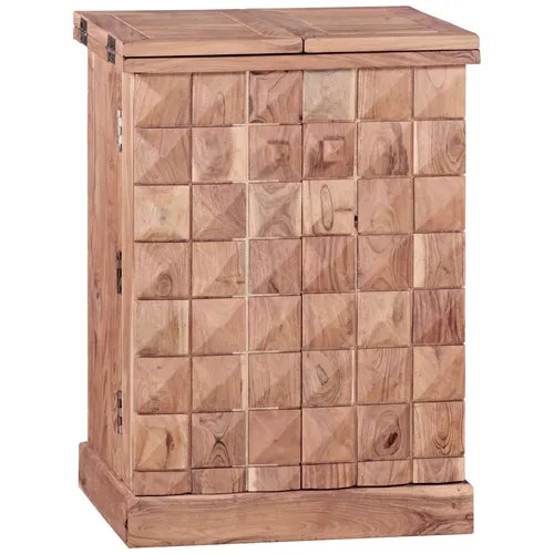 Wohnling Barschrank WL1.736 - Ausklappbare Hausbar aus Akazienholz - Barschränke aus massivem Akazienholz, modern im Design und platzsparend durch ausklappbare Funktion, perfekt für stilvolle Home Bars.
