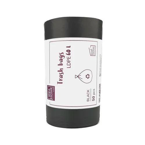 Idea HOME Müllbeutel 60L, 50-Stück, Müllsäcke aus Kunststoff, Müllsäcke für die 