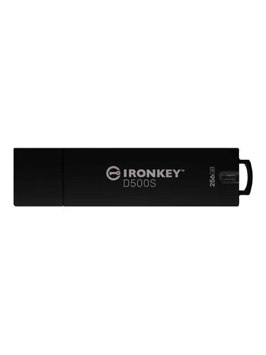 Kingston IronKey D500S 256GB - Hardwareverschlüsselter USB-Stick - USB-Stick mit FIPS 140-3 Level 3 Zertifizierung für höchste Sicherheit, robuster Zinkgehäuse-Schutz und benutzerfreundliche Schnittstelle.