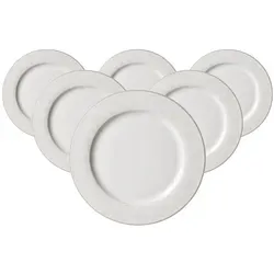 Ritzenhoff & Breker Isabella Speiseteller 6er Set - Elegante Porzellan Speiseteller (ø 27 cm) mit erhabenem Floral-Dekor für einen feinen haptischen Effekt. Spülmaschinengeeignet und ideal für festliche Anlässe.