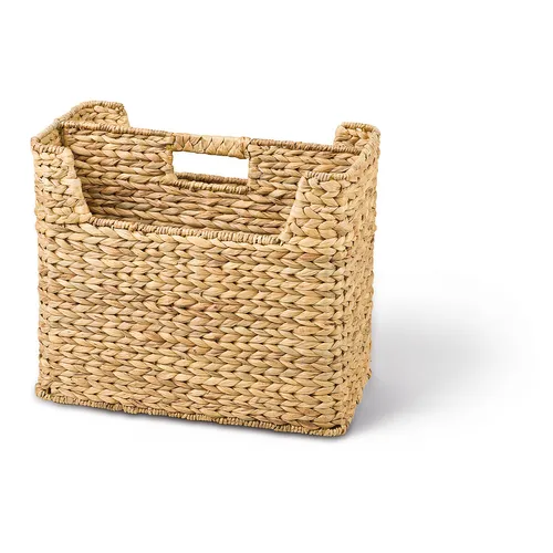 Zeitungsständer aus Wasserhyazinthe - Zeitungsständer & -halter, freistehendes Design aus natürlicher Wasserhyazinthe, ideal für ein aufgeräumtes Zuhause mit 2 Fächern für Zeitungen und Zeitschriften.