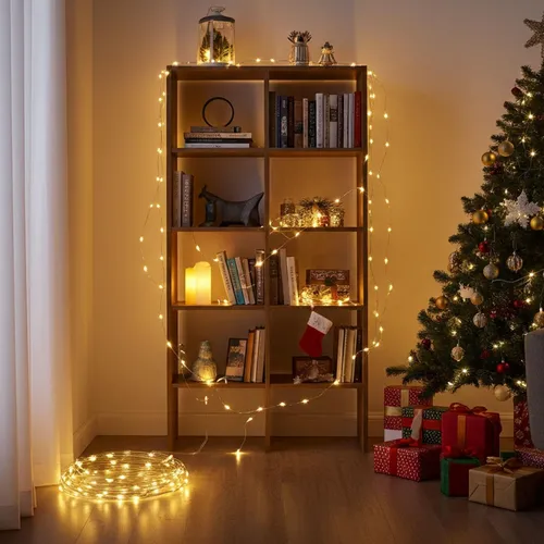 2er-Set LED-Micro-Lichterkette 5m – 100 warmweisse LEDs, batteriebetrieben – für Innen, flexibel, langlebig & stimmungsvoll–ideal für Deko