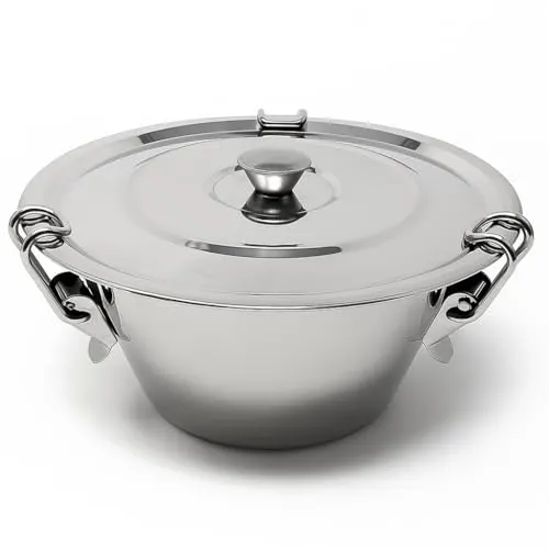 MGE Wasserbadform Edelstahl Ø 22 cm mit Deckel