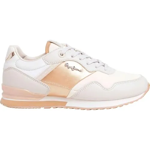 Pepe Jeans London Shine Damen Turnschuhe PLS40046 - Sneaker mit komfortabler zweifarbiger EVA-Zwischensohle und kultigem Markenstreifen, ideal für lässige Outfits und den ganzen Tag.