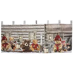 Mojawo X-Mas Gardine Scheibengardine beleuchtet Fenstergardine LED 45x120cm