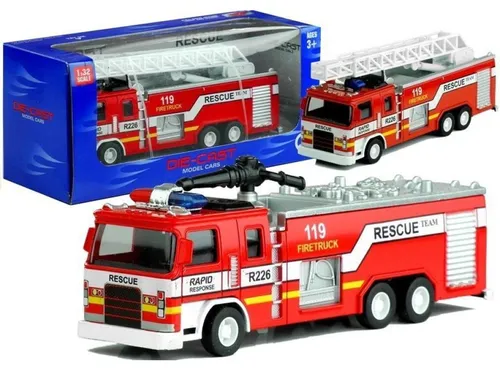 Lean Toys Feuerwehrauto Feuerwehr Fahrzeug Wasserwerfer Drehleiter Spielzeug, Größe:UNIVERSAL