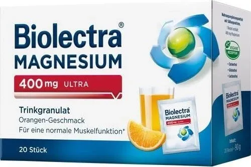 BIOLECTRA Magnesium 400 mg ultra Trinkgran. Orange, 20 St