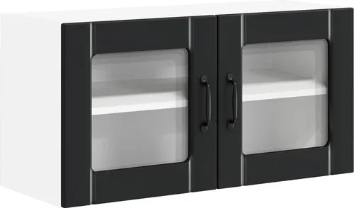 vidaXL Küchenschrank mit Regal Schwarz 80 x 31 x 40 cm - Küchenunterschrank aus hochwertigem Holzwerkstoff, langlebig und pflegeleicht, ideal für modernen Stauraum in kleinen Küchen.