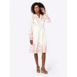 heine Etuikleid Druck-Kleid Langarm beige|orange 46