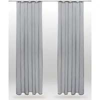 Bestlivings Dekoschal Noella mit Universalband 2er Pack 140 cm x 245 cm Grau