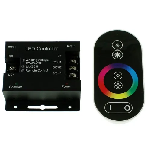 RGB LED Touch RF 6Key Controller schwarz 12...24V 144W 4-Pin; RGB