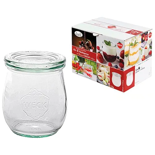 Weck Einkochglas Tulpenform Set 12 Stück - Sonstige, ideales Set für kreative Vor- und Nachspeisen, perfekt für die Präsentation und Lagerung von Köstlichkeiten.