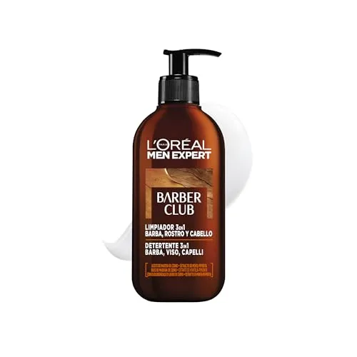 L'Oreal Paris Men Expert - Barber Club 3-in-1-Shampoo für Bart, Haare und Gesicht, 400 ml (2 Einheiten mit jeweils 200 ml)