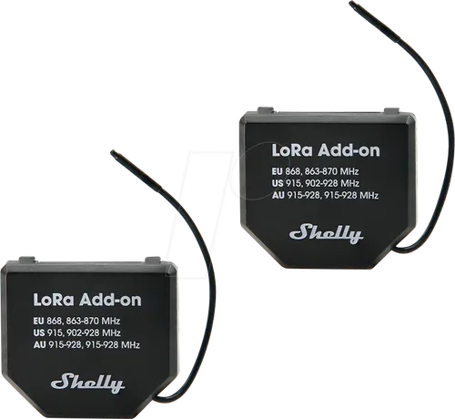 SHELLY Unterputz Relais LoRa Add-on, 2er Pack in schwarz von Shelly