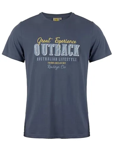 ROADSIGN australia Herren T-Shirt mit Outback Print, sportlicher Look, ideal für Freizeit & Urlaub Navy, 3XL
