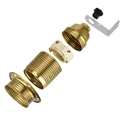 REV Fassung E27, Lampenfassung aus Metall, max. 100W, messing