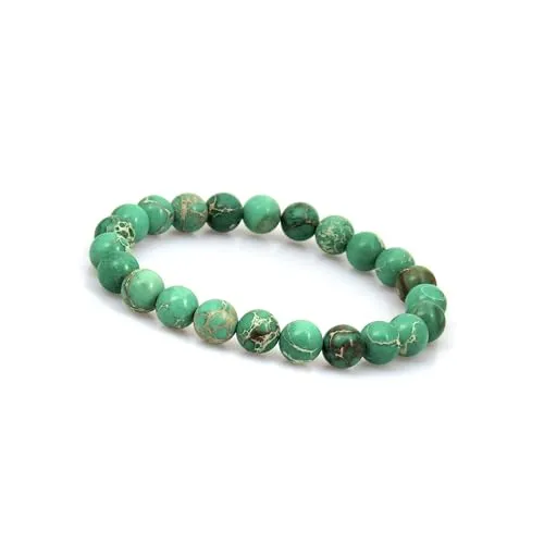 GD GOOD.designs Chakra Perlenarmband aus 8 mm Meeressediment Jaspis Natursteinen (grün) grünfarbenes Chakraarmband Frauenarmand Herrenarmband grünesarmband armbandgrün Yogaarmband