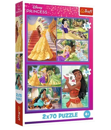 Puzzle 2x70 elementów Księżniczki Disneya Bajkowe dni Trefl 5900511344400