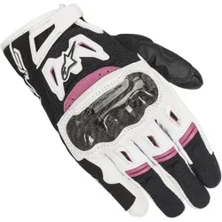 Alpinestars Stella SMX 2 Air Carbon V2 Handschuhe Damen - Schwarz/Weiß/Pink - M - Motorradhandschuhe mit Kohlefaser-Knöchelschützern, 3D Mesh-Textil für optimale Belüftung und hohen Komfort bei heißen Sommertagen.